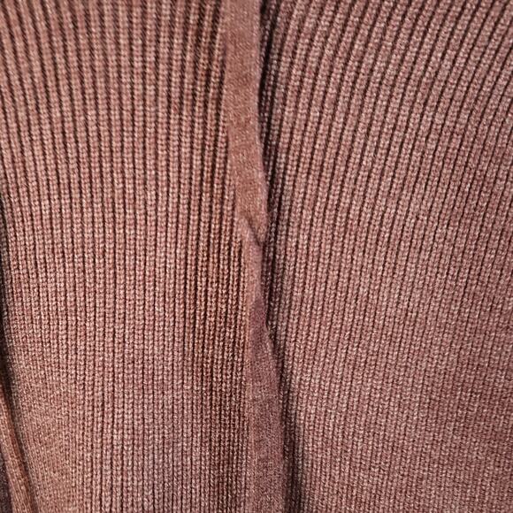 NWT Y2K Wool Blend Ribbed Hoodie Sweater Pullover Coffee Brown XL (Fits as M/L) - Picture 5 of 13